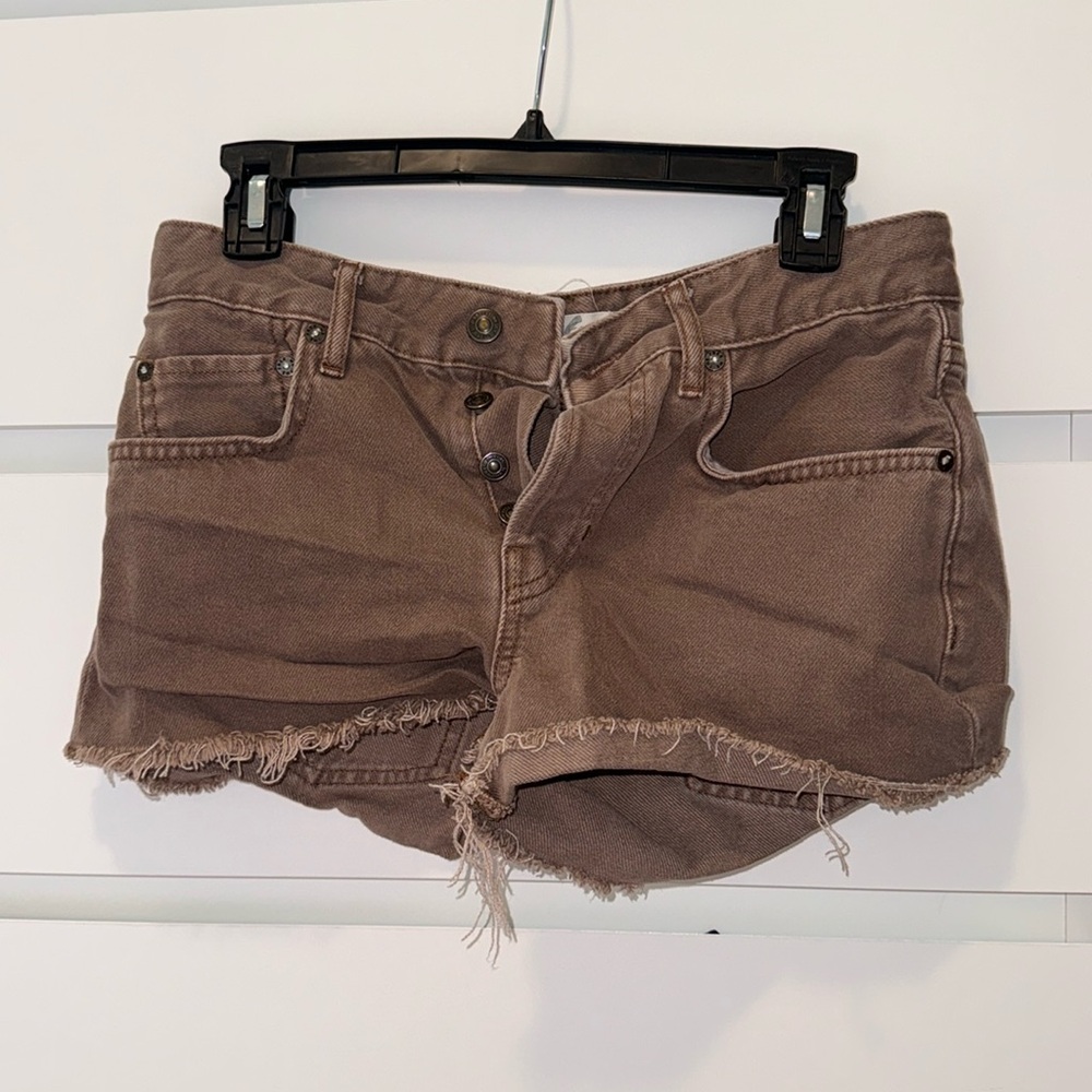 We The Free Brown Jean Shorts
